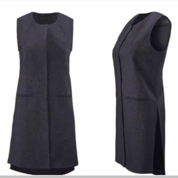 Cabi Women’s Drafting Charcoal Grey Vest Size S Step Hem Side Slits Lagenlook - Picture 4 of 13
